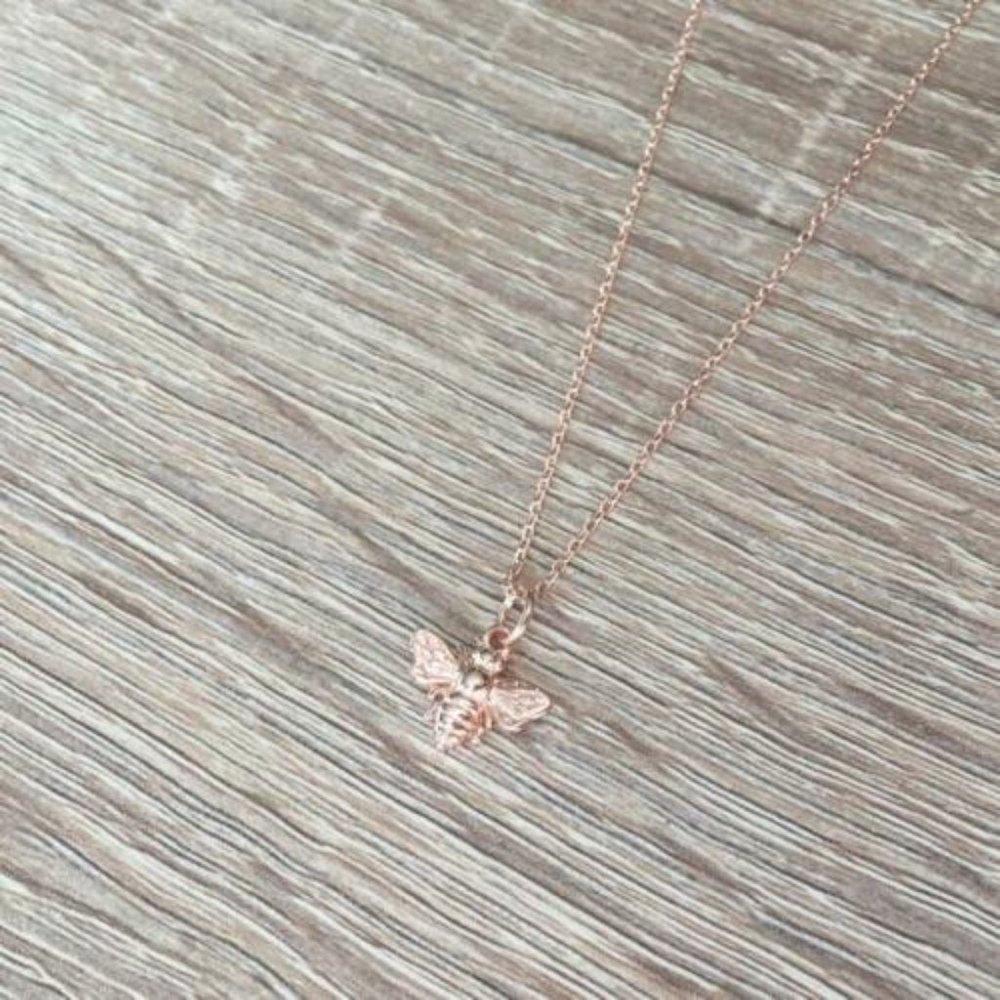 New Gold Bumble Bee Dainty Necklace - Picture 7 of 12